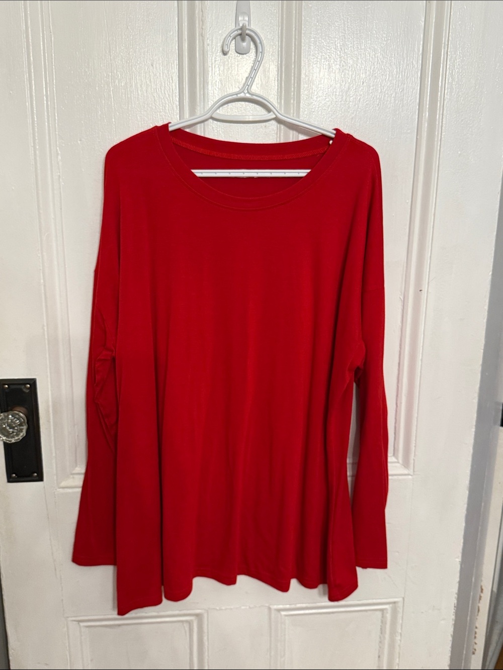 Everyday Red Long Sleeve Scoop Neck Tee